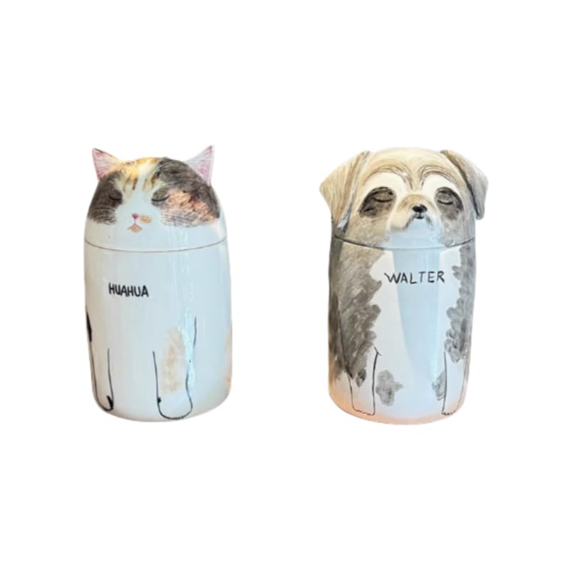 Custom Hand-Painted Pet Ashes Urn,Personalized Pet Photos Dog & Cat Urn,Gifts for Pet Lovers Friends