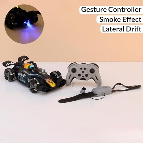 Image of 4WD RC Drift Stunt Car 1:14 Scale | Gesture Control Racing Car with 2.4GHz Remote, Lights, Music, Smoke Effect & 360 Spin | Remote Control Toy for Kids & Adults