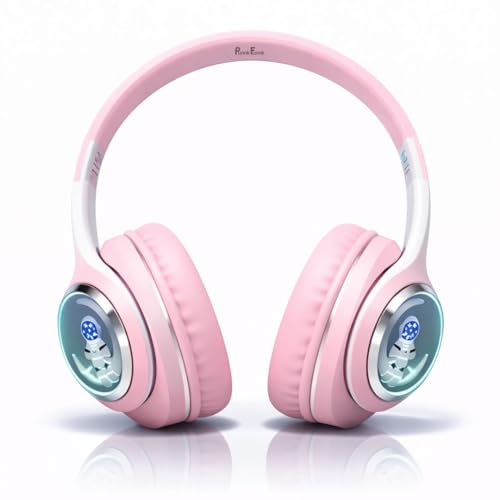 Image of PunnkFunnk Astro Junior Wireless Bluetooth Headphones with BT 5.3, Noise Cancelling, Hi-Res Audio, 40mm Drivers, Deep Bass, Memory Foam Ear Cushions, Over-Ear Headset for Kids, Teens & Adults (Pink)