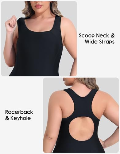 beautyin Plus Size Swimsuit for Women Athletic Boyleg One Piece Bathing Suit3