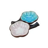 Fitlyiee 2 Pack Multifunction Ceramics Ink Dish Plate Chinese Calligraphy Painting Brush Rest Holder...