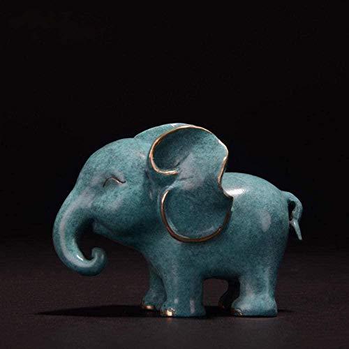 Statue éléphant en cuivre véritable une sculpture abstraite d'art pour salon élégant
