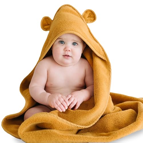 Image of Natemia Premium Hooded Baby Bath Towels - 100% Turkish Organic Cotton, Award Winning Baby Towels with Hood, Soft on Sensitive Skin, Toddler Towel for Boys and Girls, Registry Search