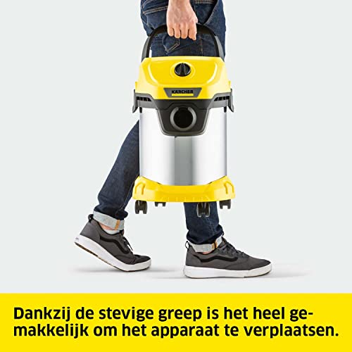 Kärcher Nat-/Droogzuiger WD 3 S V-17/4/20, blaasfunctie, vermogen: 1000 W, roestvrijstalen tank: 12 l, zuigslang: 2 m, inclusief patroonfilter, vliesfilterzak, mondstukken - Image 4