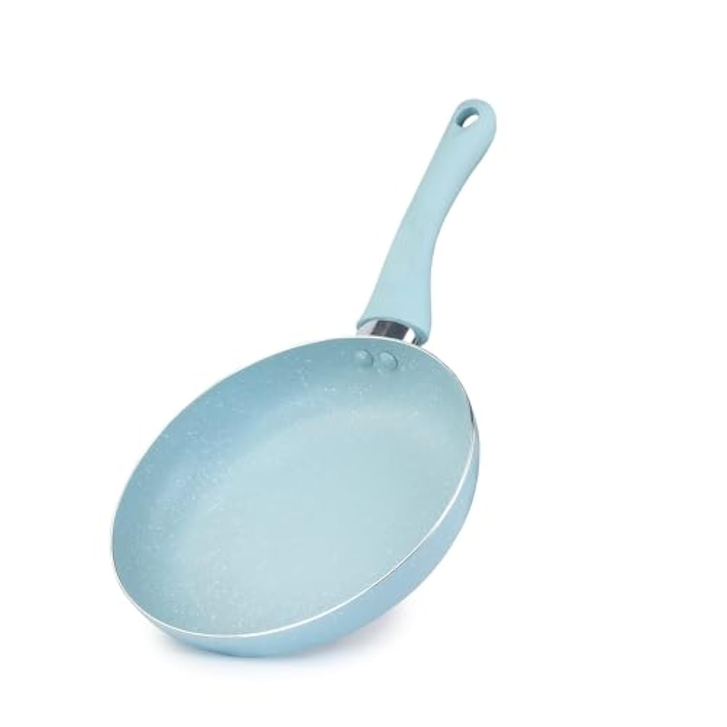 Oak Frying Pan Nonstick - Flat Bottom, Cast Aluminum Stir Fry Pan with Marble Coating and Soft touch handle for Gas, Electric & Ceramic Stove - Dia 20cm - Blue