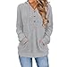 Kenhansion Womens Long Sleeve Sweaters Fashion Fall Pullover Hoodies Casual Sweatshirts Outfits Winter Clothes with Pocekts (Grey,Medium)