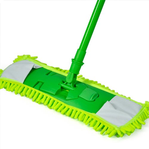 Microfiber Chenille Flip Mop - 180° Rotating Triangle Head, Adjustable Handle (54-90cm) For Hard Floors - View #7