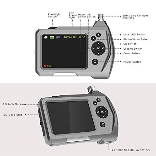 Loijon Câmera de inspeção de endoscópio endoscópio industrial Micro Câmera de endoscópio digital HD