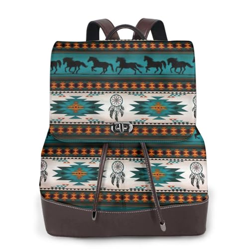 Sac à dos pour femme avec compartiment PC portable business chic et moderne motif équestre