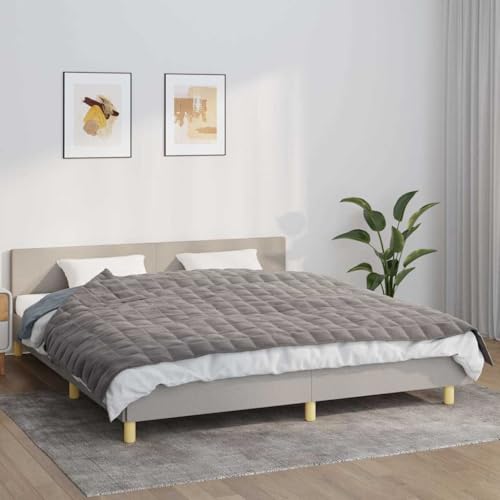 kithwjll Manta pesada gris 155 x 220 cm, 7 kg, tejido con relleno de poliéster y perlas de vidrio, edredón transpirable, reversible, para dormitorio, salón, camping, fácil de limpiar e hipoalergénica