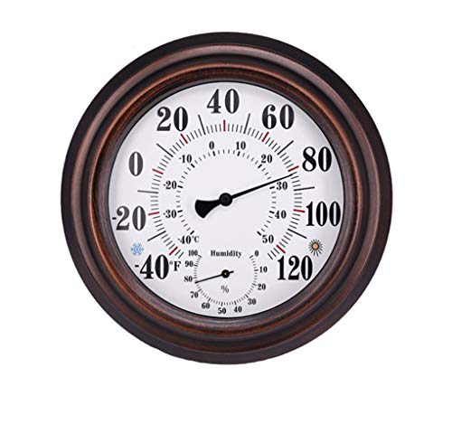Dtacke Indoor Outdoor Weather Thermometer Outdoor thermometers Decorative for Patio Wall Thermometer (Thermometer/Hygrometer)