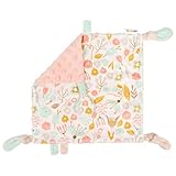 Dr.Rapeti Tag Security Blanket for Baby Infant Toddler Kid 10x10inches Washable Sensory Toy Lovey Appease Blanket (Flower)
