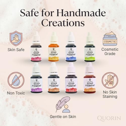 Image of DIY Soap Colouring Kit - 8 (15 ml) Liquid Colours for Melt & Pour Soaps - Safe, Easy to Use Pigments for Handmade Soap Making