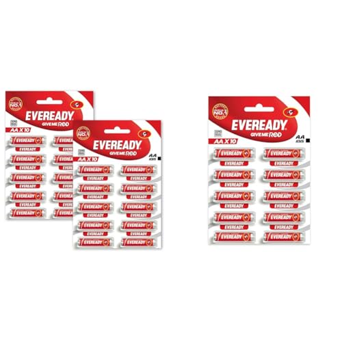 Image of Eveready Carbon Zinc AA Batteries | Pack of 20 | 1.5 Volt | Highly Durable & Leak Proof | AA Battery