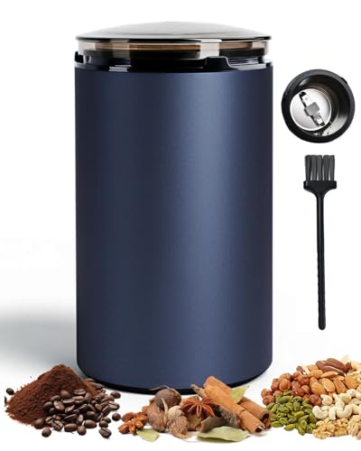 Electric Coffee Grinder, Press-Type Portable Coffee Grinder with Safe 304 Stainless Steel Blades, 150w One-Touch Spice Grinder for Kitchen, Fast Grinding for Coffee Beans, Pepper, Spice, Nuts