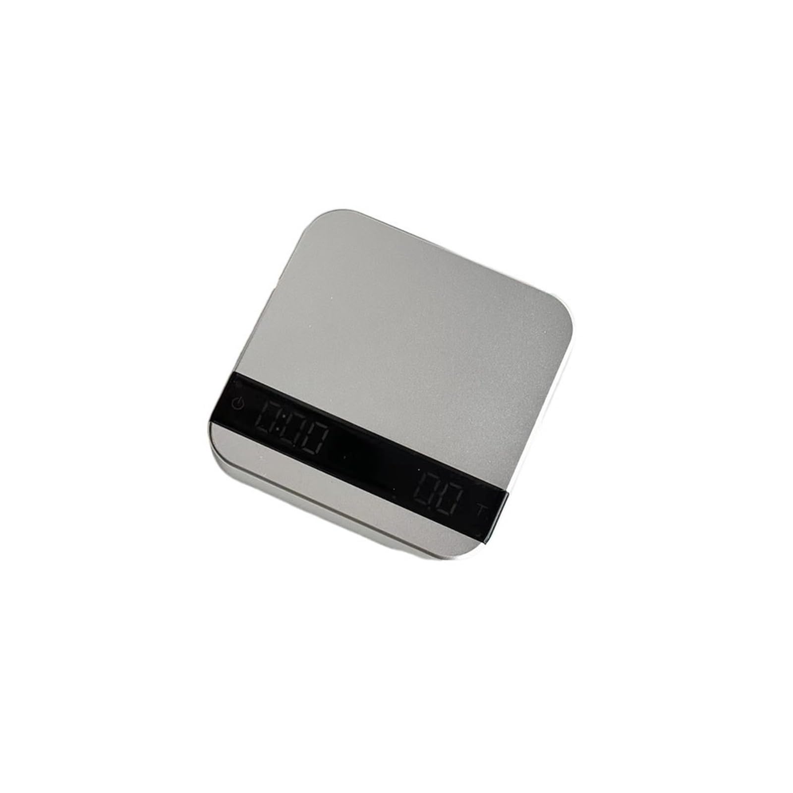 Elektronische Kaffee-Waage, LED, intelligente Küchenwaage mit Zeit, USB, Mini-Multifunktions-Timer, 2 kg/0,1 g (Silber)