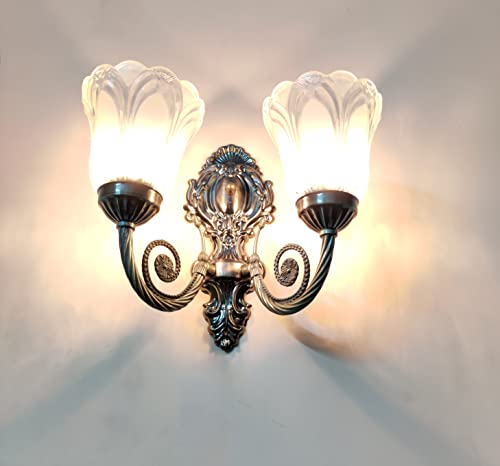 Image of SINOMAN Black Antique Designer Imported Wall Light Wall lamp for Bedroom, Living Room,Kitchen, Bars, malls, Besides The Bed, Balcony Home Decoration (Double) (Without Bulb)
