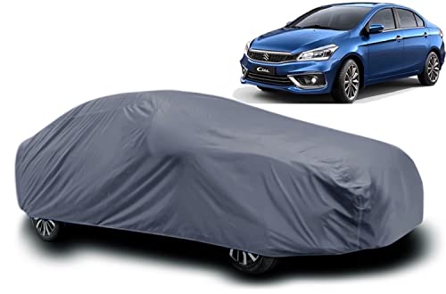 Image of Maruti Suzuki Ciaz Car Cover Waterproof / Ciaz Cover Waterproof Dust Proof / Ciaz Car Cover / Car Cover Ciaz Waterproof / Car Cover Ciaz Waterproof / Car Body Cover Ciaz Waterproof With Triple Stitched Fully Elastic Ultra Surface Body Protection (Grey Look)