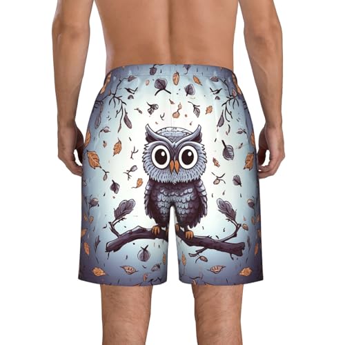 Men's Swim Trunks Quick Dry Board Shorts Mens Bathing Suit Swimsuits Owl Tree Branches Beach Shorts with Pockets4