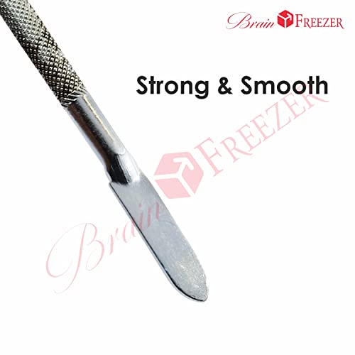 Image of Brain Freezer Shiny Makeup Palette With Stainless Steel Round Shape Spatula, 100 g (Butterfly Silver)