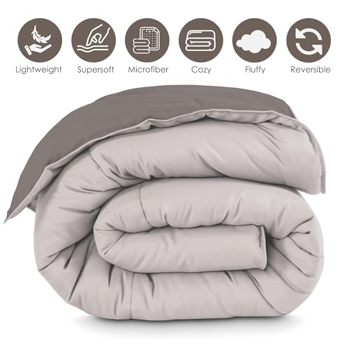 Image of Story@Home Reversible Comforter Single Bed 220 GSM Microfiber Reversible Blankets for Winter /Quilt /Duvets for Single Bed Comforter (90X60 Inches, Mocha & Vanilla)