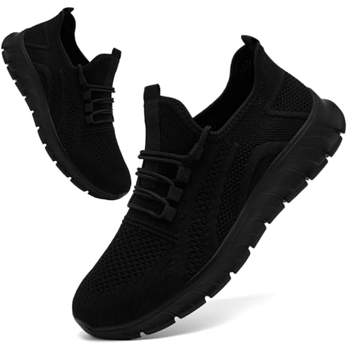 Trainers Mens Walking Running Shoes Slip On Sneakers Tennis Gym Training Casual Workout Breathable Lightweight Comfortable Athletic Fitness Hiking Non Slip Jogging Outdoor Shoes
