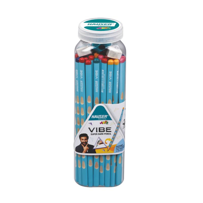 VIBE PENCIL 50PCS Multicolor Pencils | Extra Dark Lead for Smooth Writing | Ideal for Kids School Use & Drawing
