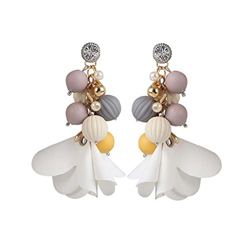 Earrings, Fashion Earrings Dangling Drop Earrings White Flower