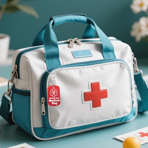 Medical Alert Luggage Tag, Medical Equipment, Asthma Inhaler, Medicine, EPIPEN Inside, Medical Bag Zipper Pull Tag4