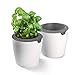 Produktbild LAZY LEAF Blumentopf mit Bewässerungssystem - Ø 13 cm | 10 Bewässerungsstufen für die perfekte Wassermenge, Mit Tageslichtsensor (2 Töpfe)