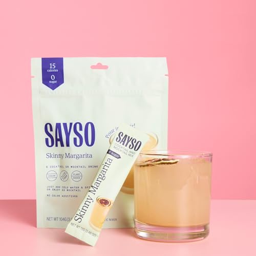 SAYSO Skinny Margarita Cocktail Sticks, Just Add Water + Spirits, 8-Pack