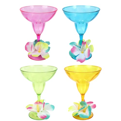 Generic NCRR Margarita Glasses (Set of 2) - 13.5oz Thick, Sturdy Glassware, with Fun bonus gift, LARGE, Clear