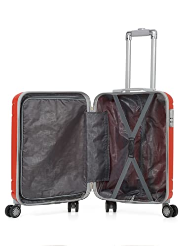 Image of TEAKWOOD LEATHERS Unisex Hard RED Cabin Trolley Bag