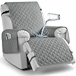 TAOCOCO Non-Slip Recliner Chair Cover Sofa Slipcover, Pet Cover for Small Recliner Chair with Elastic Straps, Washable Reclining Chair Cover Recliner Furniture Protector (23'' Small, Light Gray)