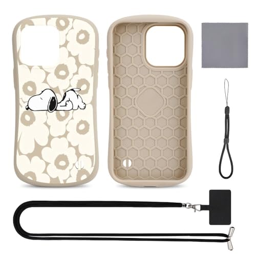【iPhone13/iPhone14/iPhone15/iPhone16シリーズ対応】スヌーピー 花柄 スマホケース 指紋防止 耐衝撃 全面保護 傷付き防止 ストラップ 首掛け ハンドストラップ ストラップホルダー 人気 かわいい キャラクター