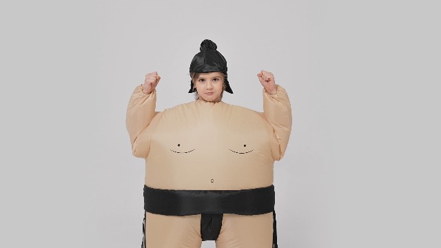 Disfraz inflable de sumo para niños y niñas miniatura 7