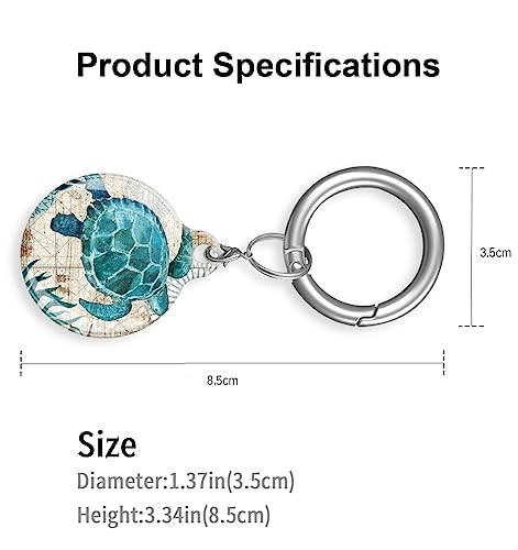 Image of ZEKICE AirTag Holder with Anti-Scratch Protective Cover,Securely Attach to Your Keys,Bag or Pet Collar(Sea Turtle)