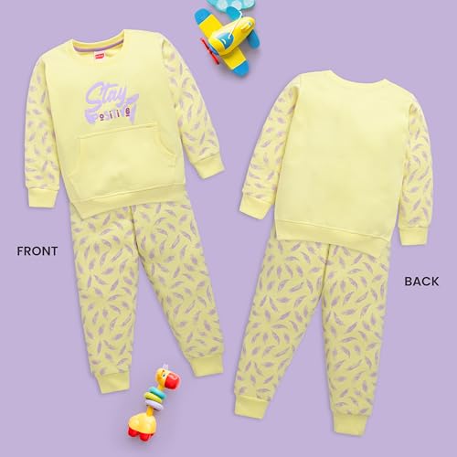 Image of LuvLap Baby Girls Full Sleeve Sweatshirt & Pyjama Set