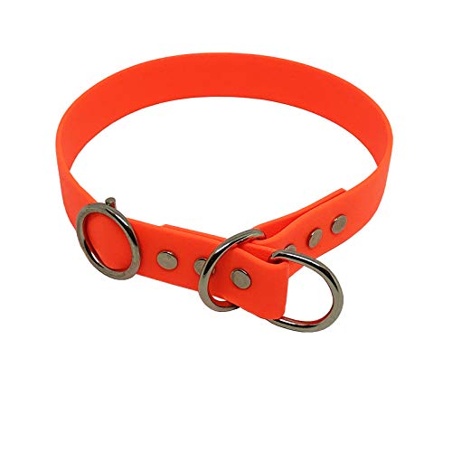 C&L Hundehalsband - Zugstopp aus 25 mm BioThane® - neon orange - 40 cm