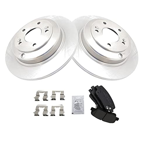 Image of TRQ Rear Brake Pad and Rotor Set Ceramic Compatible with 2010-2014 Hyundai Genesis Coupe