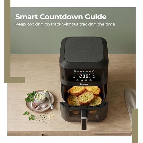 Image of Lifelong 4.2L Air Fryer for Healthy Cooking | 1350W | 7 Presets with Defrost | Low Oil Cooking with 360 Rapid Air Technology | LED Touch Panel with Countdown Marking | Easy Clean Kitchen Appliance