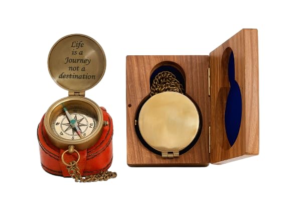 Brújula náutica vintage de latón artesanal personalizada, regalo único de lujo para graduaciones y aniversarios miniatura 1
