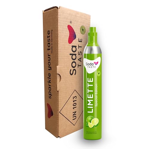 SodaTASTE Lot 4 Cylindres CO2 Aromatisés Recharge – Jusqu’à 240 L Eau Gazeuse Goûtée
