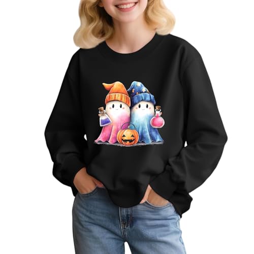 Halloween Sweatshirts For Teen Girls Cute Skeleton Fall Sweatshirt Funny Pumpkin Long Sleeve Crew Neck Shirts Pullover