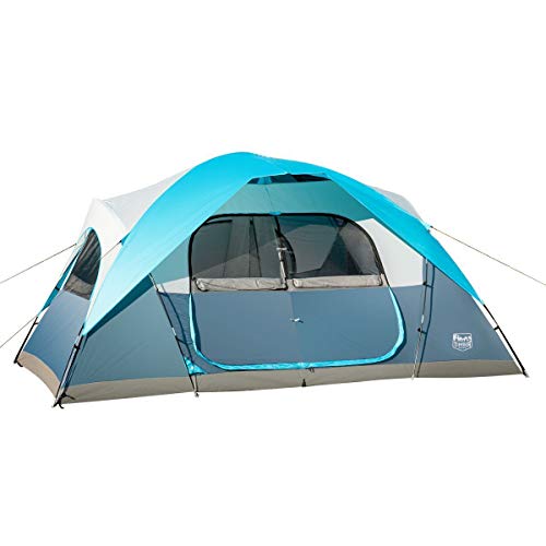Timber Ridge Large Family Tent 10 Person 3 Seasons for Camping with Carry Bag and Rain Flysheet, 2 Rooms