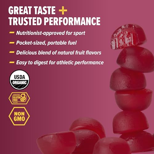 Image of Honey Stinger Organic Pomegranate Passionfruit Energy Chew, Gluten Free & Caffeine Free, for Exercise, Running and Performance, Sports Nutrition for Home & Gym, Pre and Mid Workout, 12 Pack