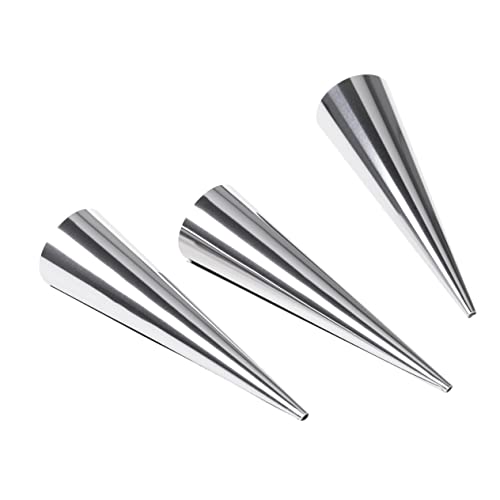 COLLBATH 3 Pack Large Stainless Steel Croissants Horn Cake Baking Heat for Diy Baking