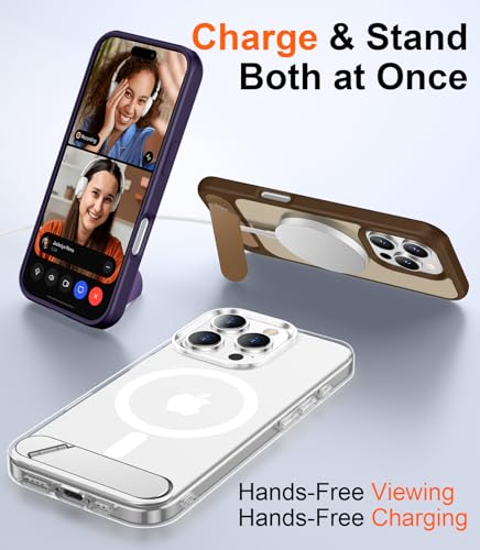 Image of Magnetic Compatible with iPhone 16 Pro Case, [Built-in Invisible Kickstand][Compatible with MagSafe] [Military Grade Shockproof] Slim Thin Phone Case for iPhone 16 Pro 6.3 inch
