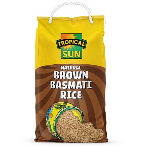 Tropical Sun Natural Brown Basmati Rice 2KG (Pack of 1) Whole Grain High in Fiber Nutritious Aromatic Ideal for Stir-Fry Salads and Healthy Meals