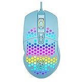🖱【Diseño ergonómico】 el ratón adopta un diseño simétricoergonómico, un agarre cómodo, una respuesta sensible, además de la rueda dedesplazamiento con goma y superficie delicada para la piel que te ofrecen lasensación más cómoda en la mano durante mucho tiempo. El ratón está diseñadopara los profesionales del juego eSports que requieren el mejor rendimiento.